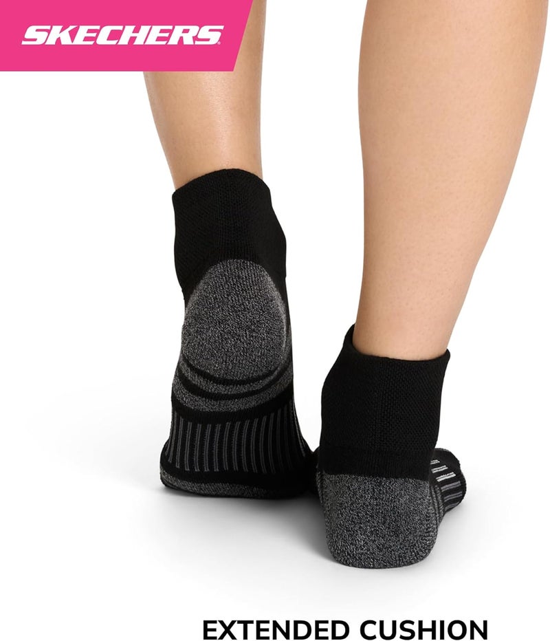 SKECHERS جوارب نسائية مجموعة العمل 8 قطع، عالية الربع، مع وسادة إضافية وتهوية شبكية - Image 4